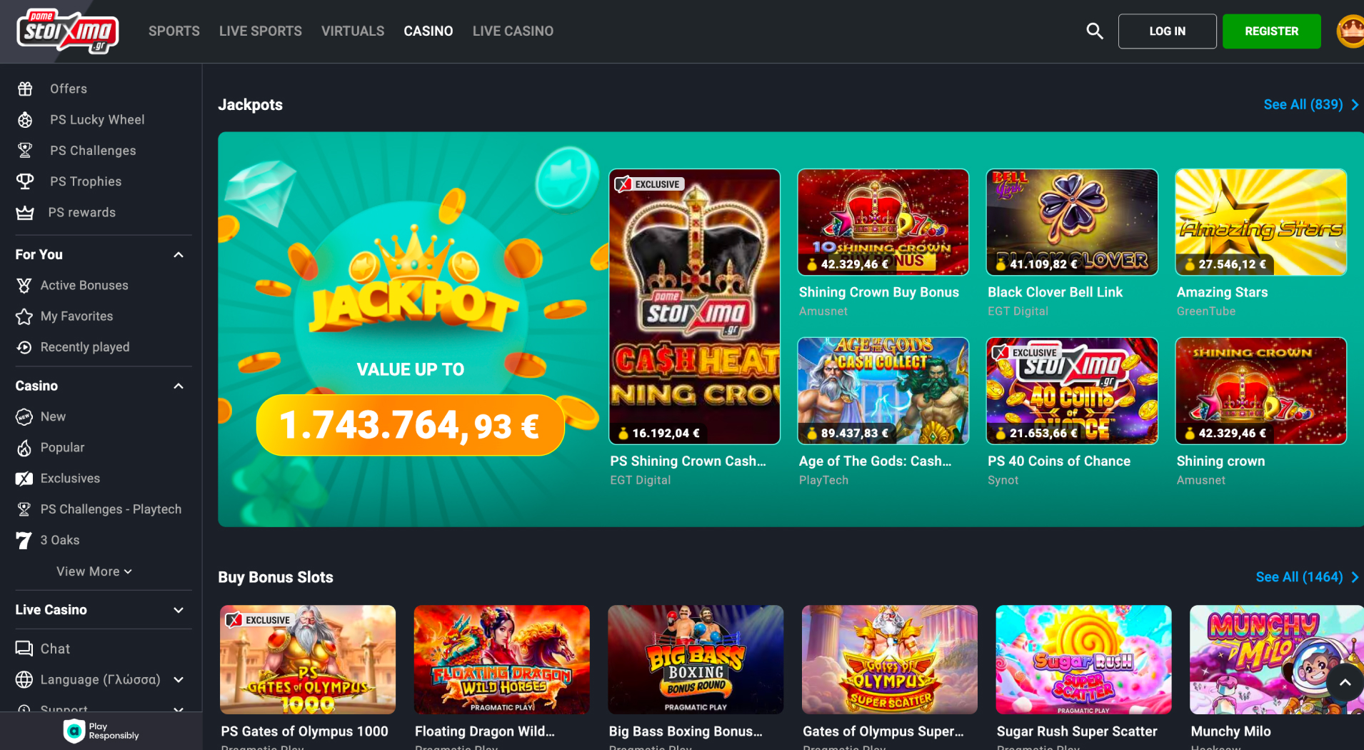 Pamestoixima Casino screenshot 4
