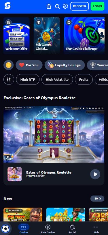 Stoiximan Casino mobile lobby