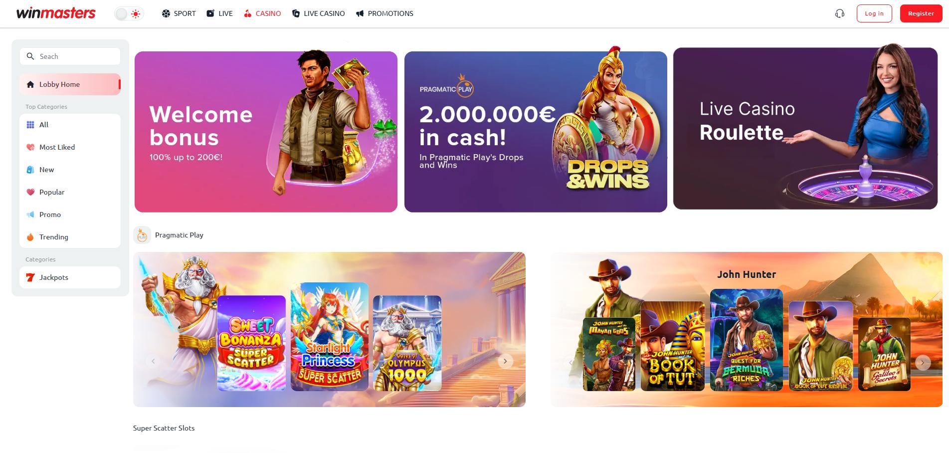Winmasters Casino screenshot 1