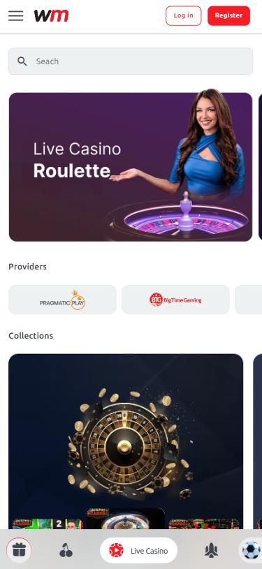 Winmasters Casino mobile lobby